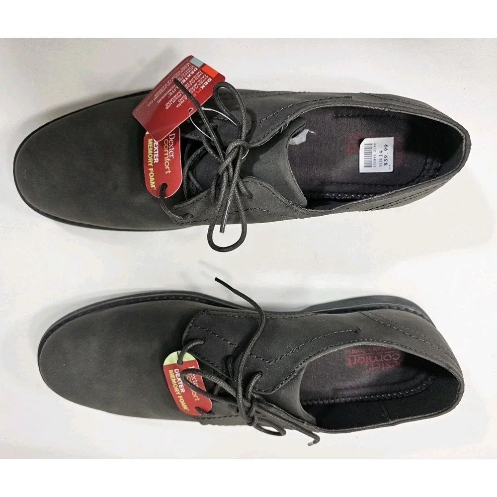 Dexter Comfort Memory Foam Shoes Mens Size 14 Grey Dextech Chad Business Oxford‎